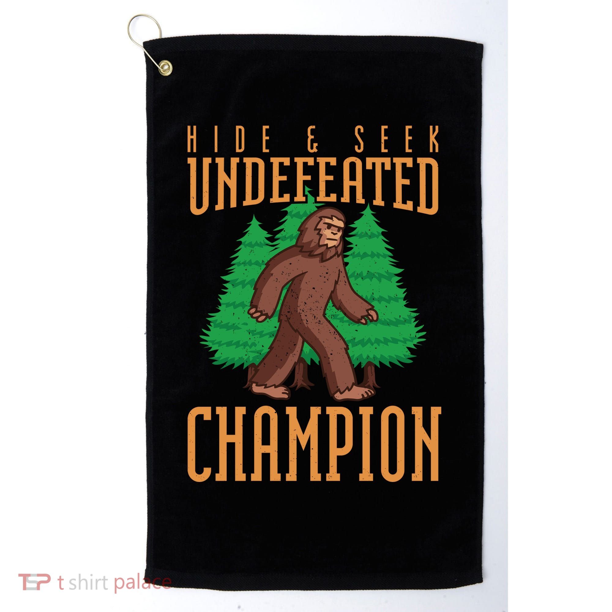 Undefeated Hide & Seek Champion Bigfoot Golf Towel