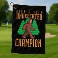 Undefeated Hide & Seek Champion Bigfoot Golf Towel thumb 1