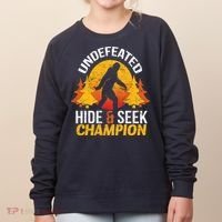 Undefeated Hide And Seek Champion Bigfoot Women's Sweatshirt thumb 0