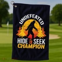 Undefeated Hide And Seek Champion Bigfoot Golf Towel thumb 1