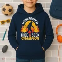 Undefeated Hide And Seek Champion Bigfoot Kids Hoodie thumb 2