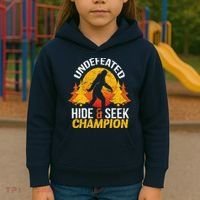 Undefeated Hide And Seek Champion Bigfoot Kids Hoodie thumb 3
