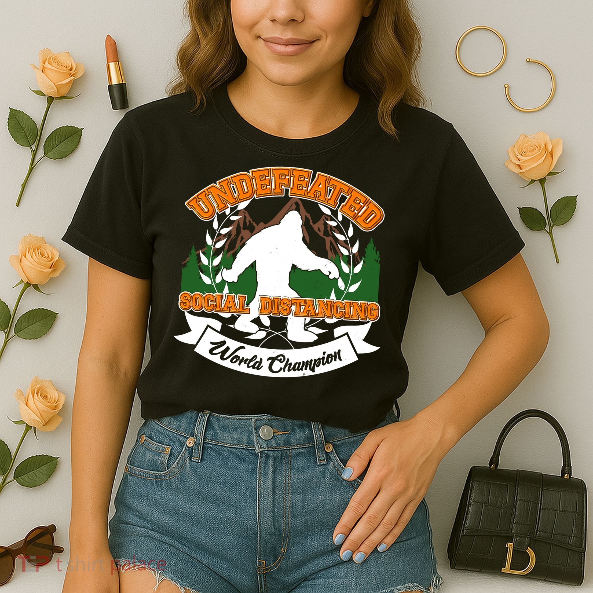 Undefeated Sasquatch Social Distancing Bigfoot Comfort Colors Boxy T-Shirt