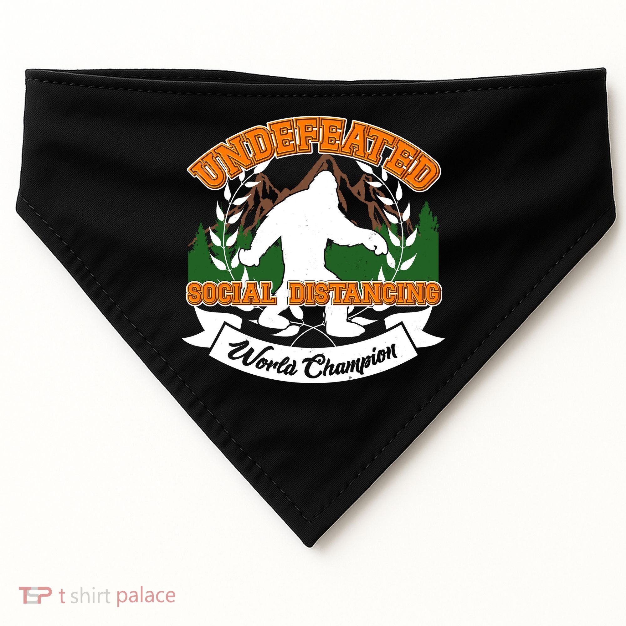 Undefeated Sasquatch Social Distancing Bigfoot USA-Made Doggie Bandana
