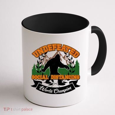 Undefeated Sasquatch Social Distancing Bigfoot Coffee Mug back