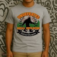 Undefeated Sasquatch Social Distancing Bigfoot T-Shirt thumb 3