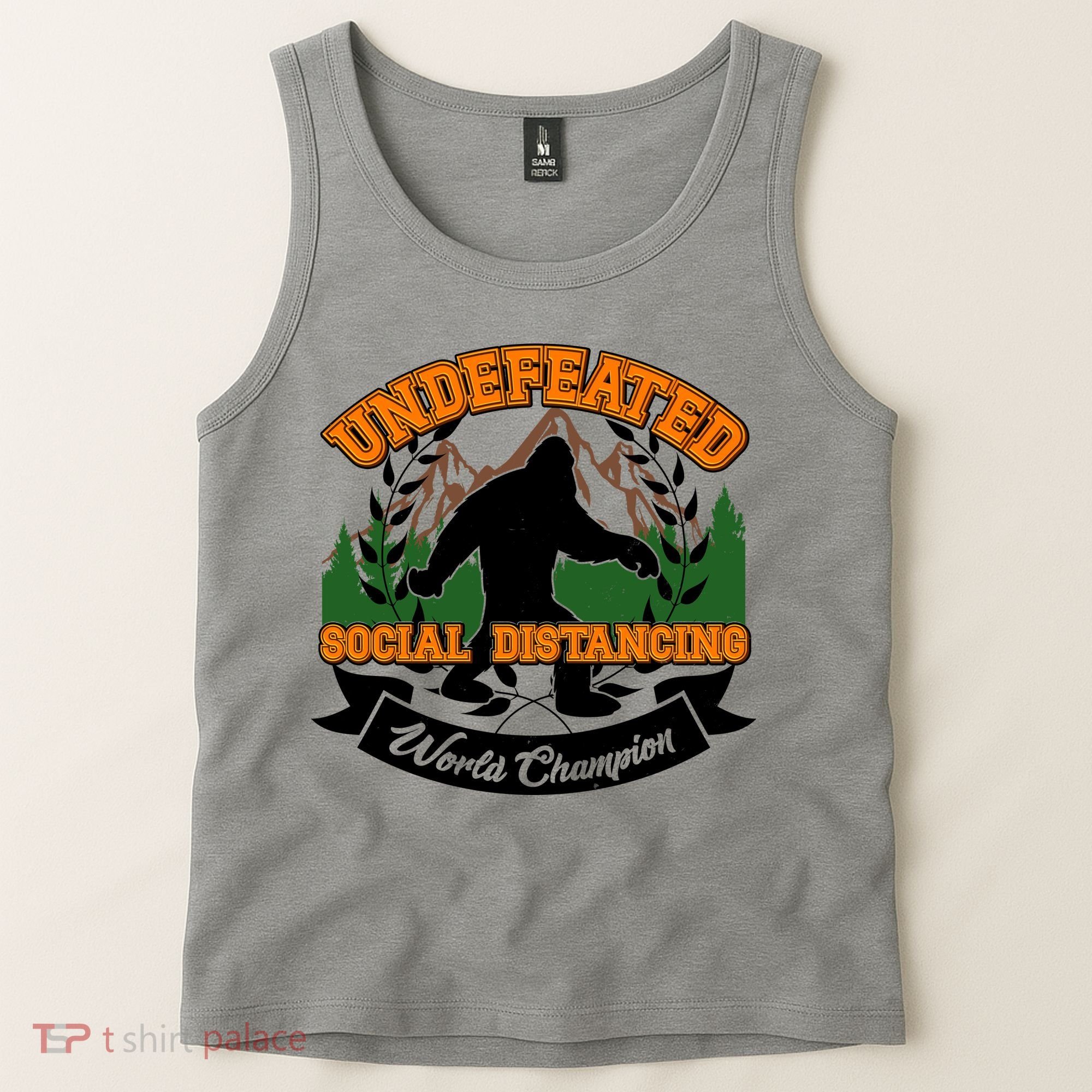 Undefeated Sasquatch Social Distancing Bigfoot Tank Top