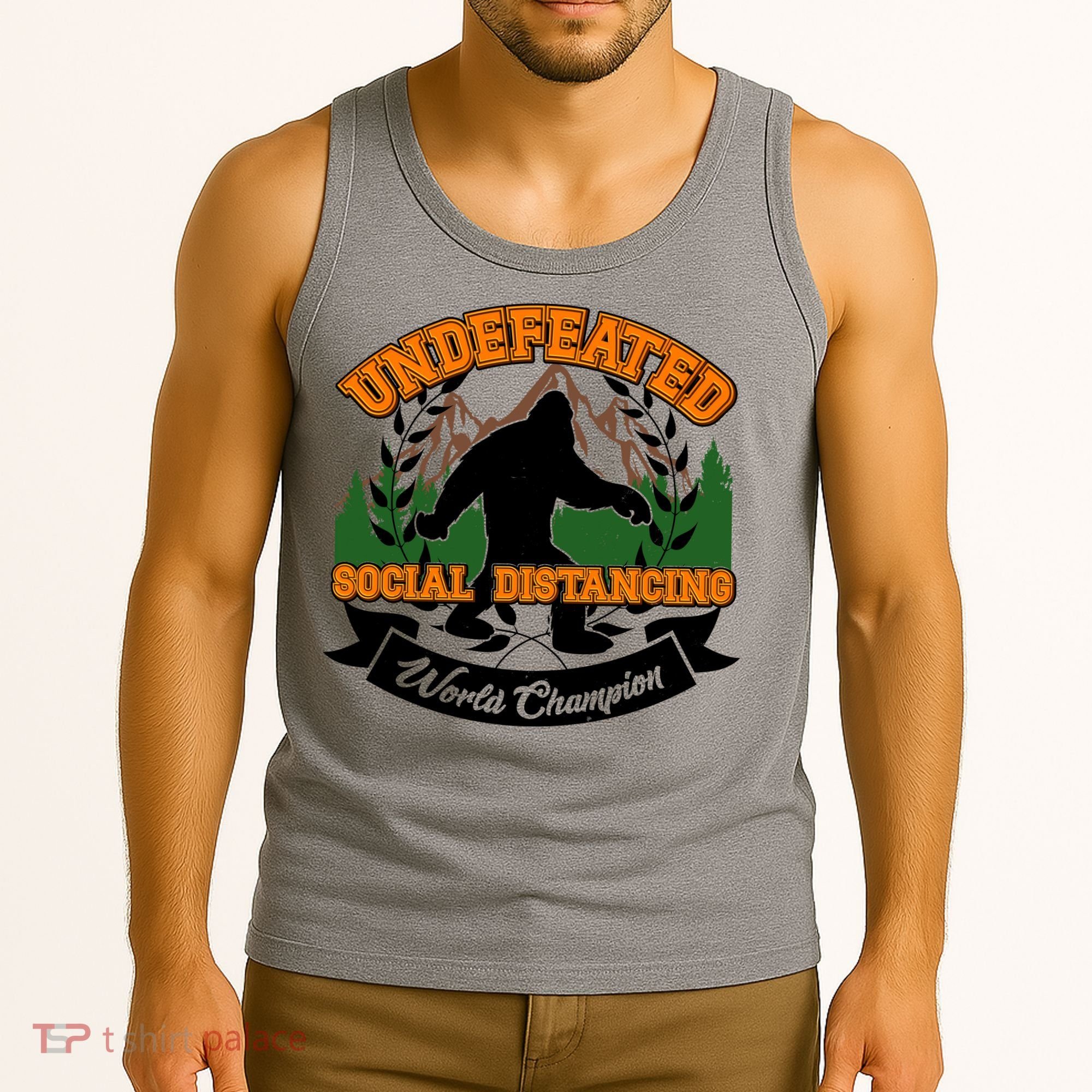 Undefeated Sasquatch Social Distancing Bigfoot Tank Top