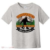 Undefeated Sasquatch Social Distancing Bigfoot Toddler T-Shirt thumb 0
