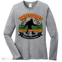Undefeated Sasquatch Social Distancing Bigfoot Women's Long Sleeve Shirt thumb 0