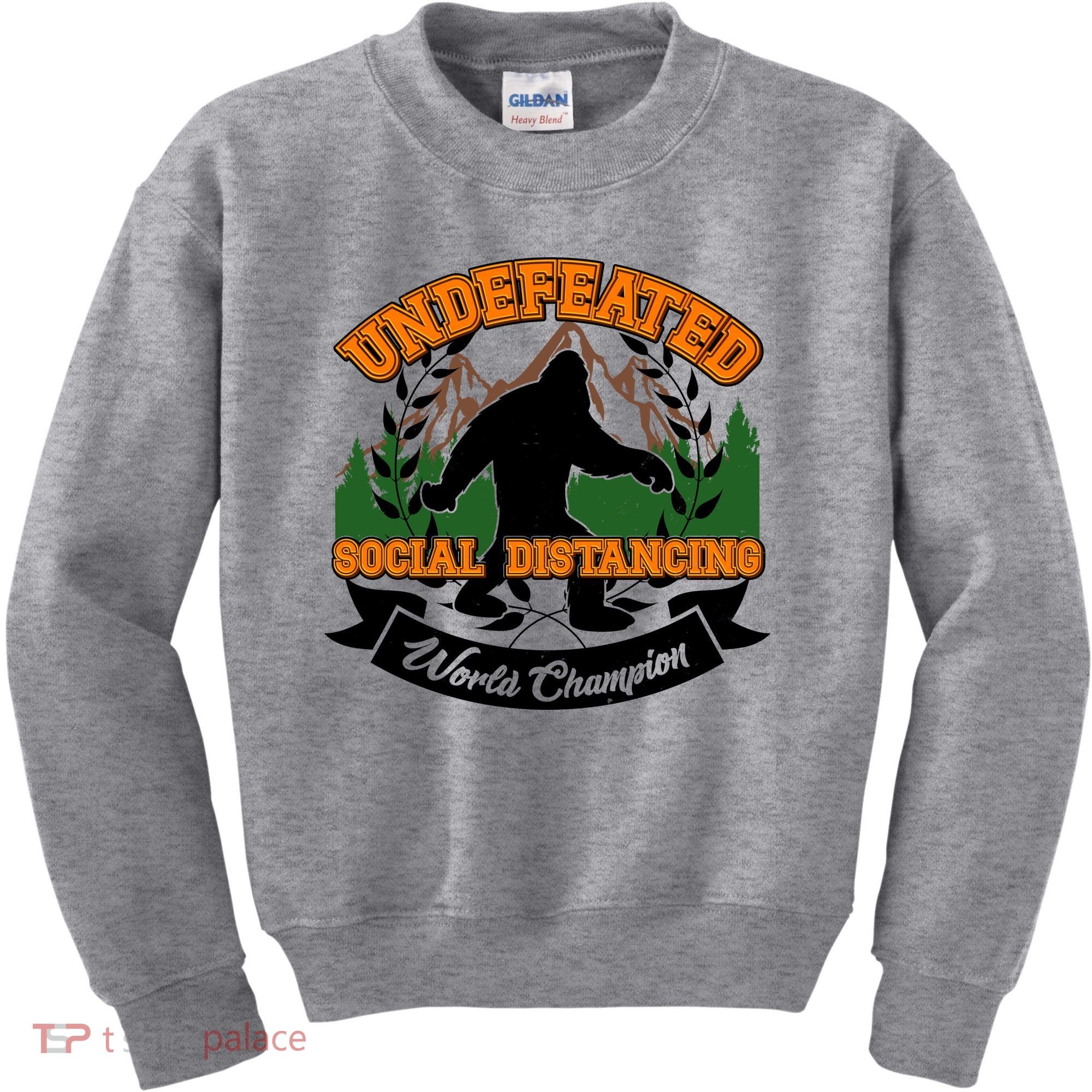 Undefeated Sasquatch Social Distancing Bigfoot Kids Sweatshirt