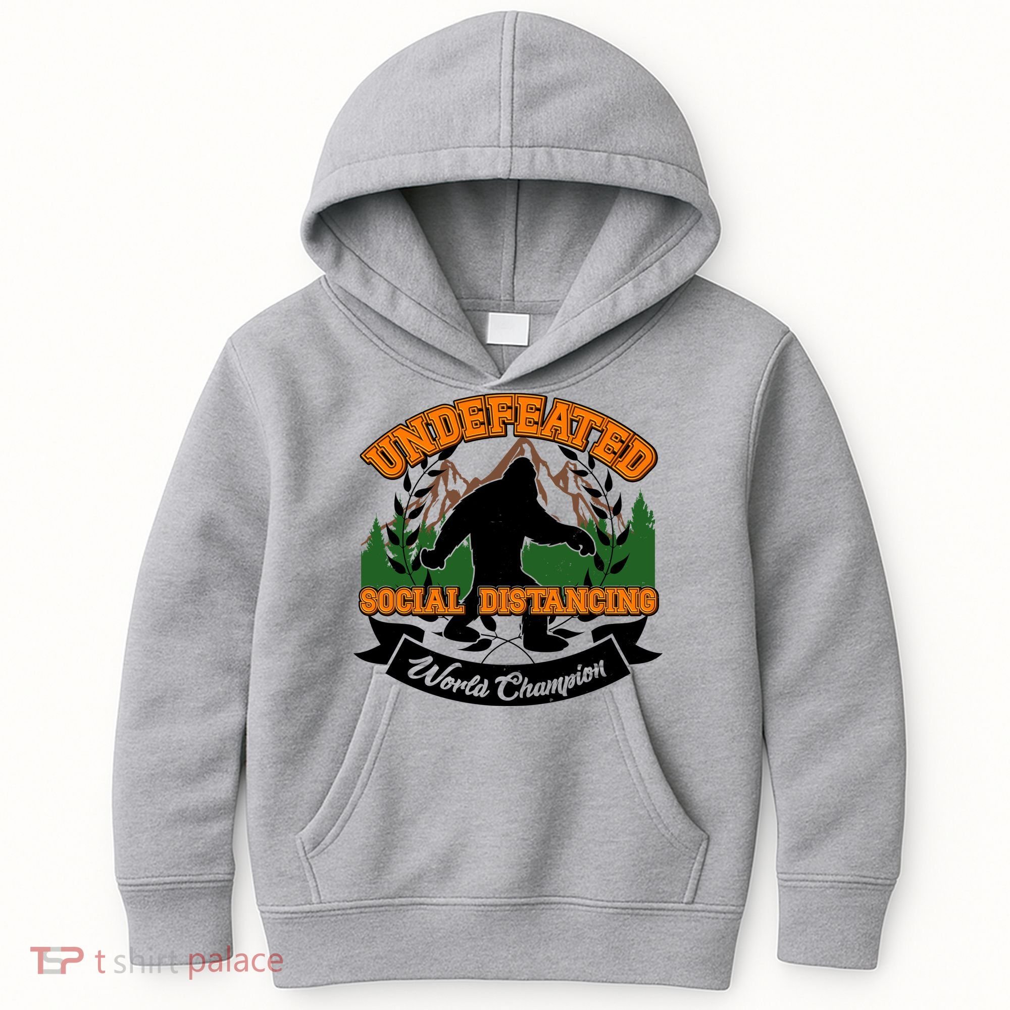 Undefeated Sasquatch Social Distancing Bigfoot Kids Hoodie