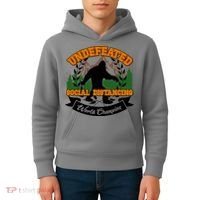 Undefeated Sasquatch Social Distancing Bigfoot Kids Hoodie thumb 4