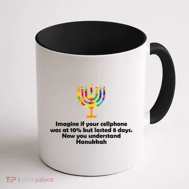 Understanding Hanukkah Funny Coffee Mug back