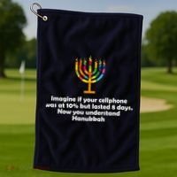 Understanding Hanukkah Funny Golf Towel thumb 1
