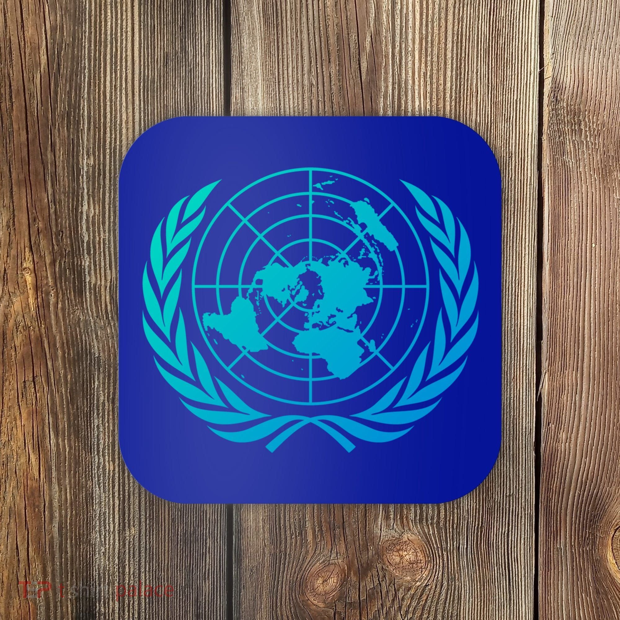 United Nations Flag Un United Nations Emblem Meaningful Gift Coaster