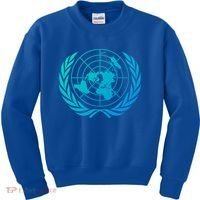 United Nations Flag Un United Nations Emblem Meaningful Gift Kids Sweatshirt thumb 0