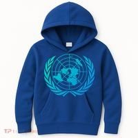 United Nations Flag Un United Nations Emblem Meaningful Gift Kids Hoodie thumb 0