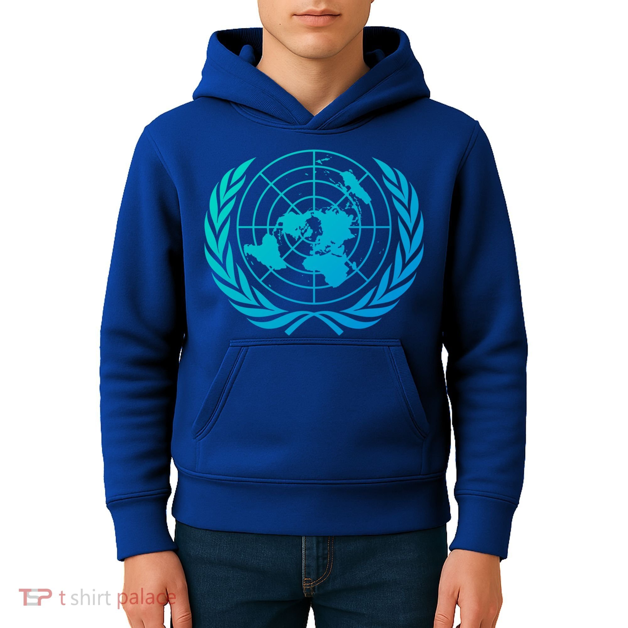 United Nations Flag Un United Nations Emblem Meaningful Gift Kids Hoodie