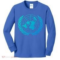 United Nations Flag Un United Nations Emblem Meaningful Gift Kids Long Sleeve Shirt thumb 0