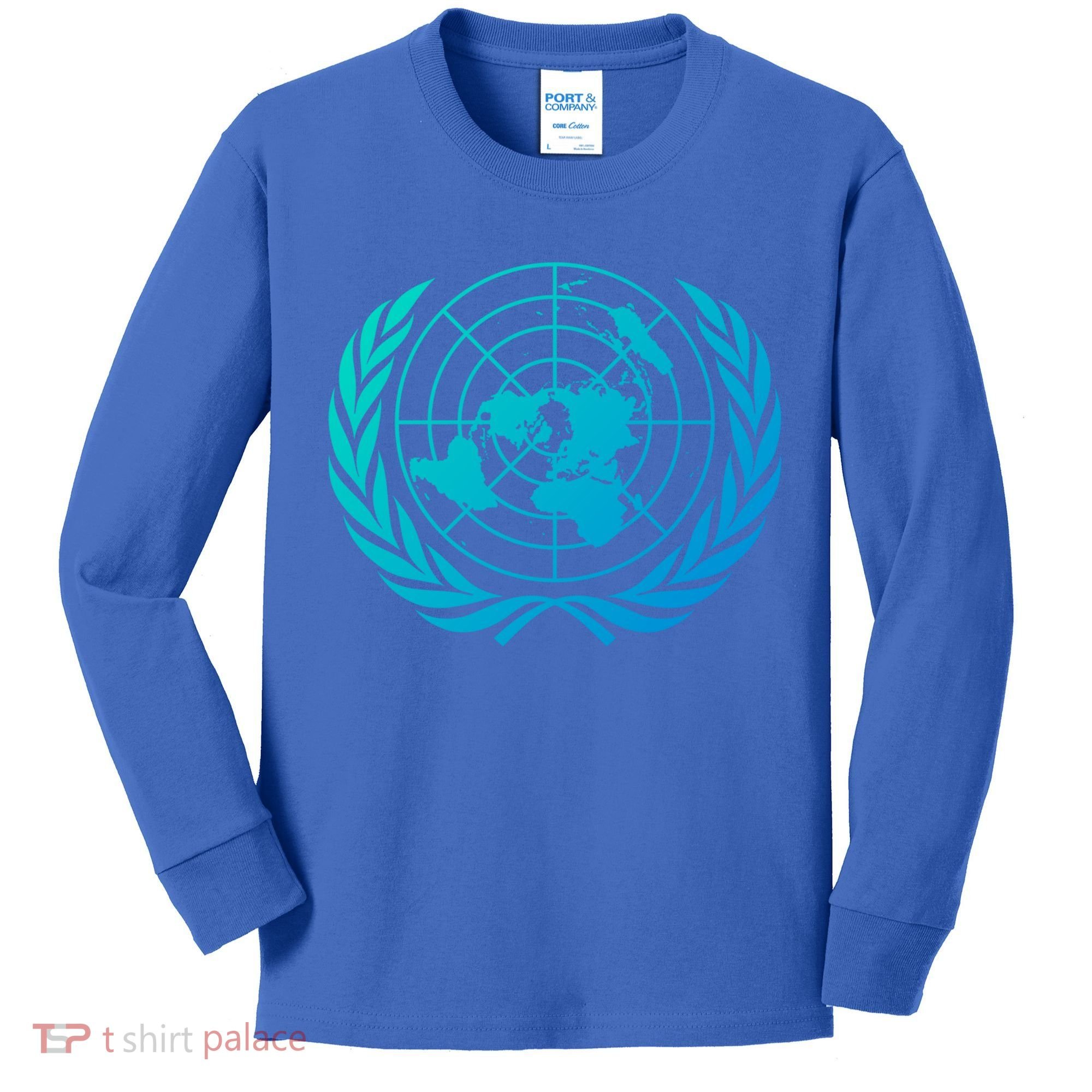 United Nations Flag Un United Nations Emblem Meaningful Gift Kids Long Sleeve Shirt