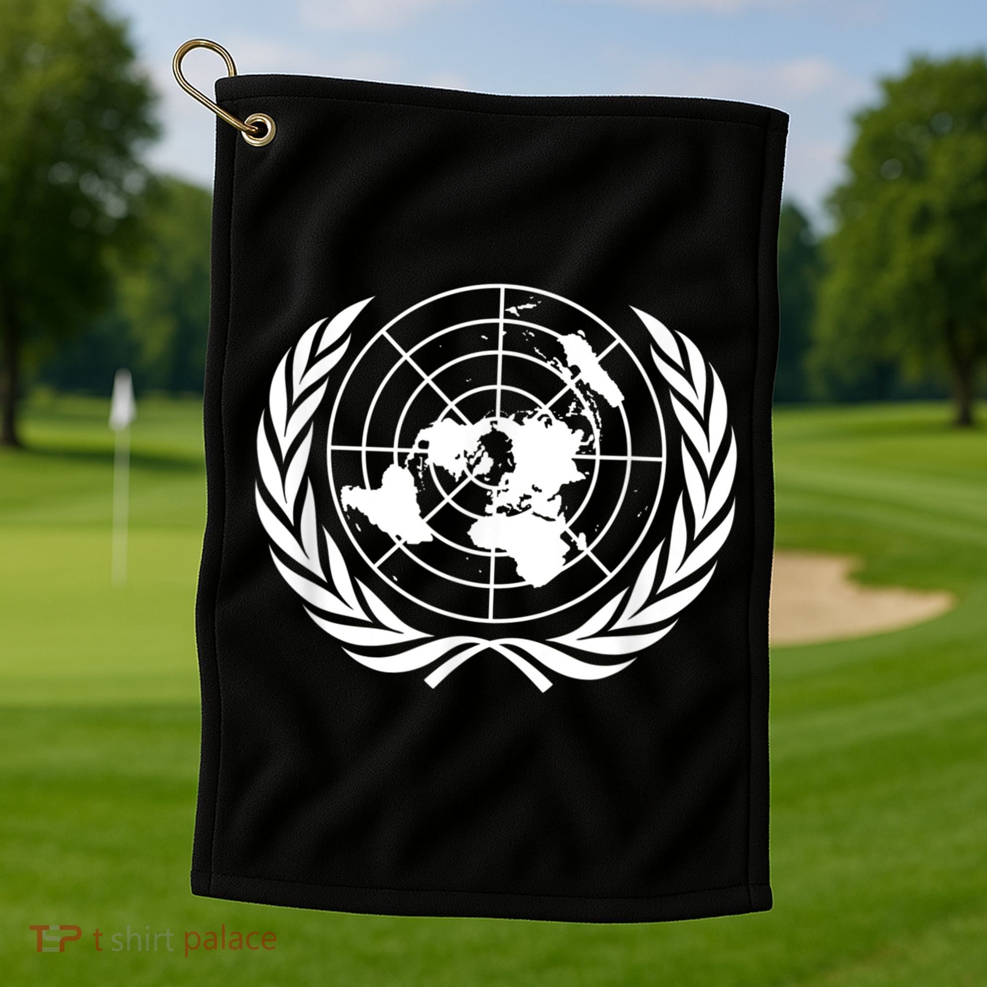 United Nations Flag Un United Nations Emblem Golf Towel
