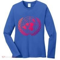 United Nations Flag Un United Nations Emblem Meaningful Gift Women's Long Sleeve Shirt thumb 0