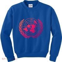 United Nations Flag Un United Nations Emblem Meaningful Gift Kids Sweatshirt thumb 0