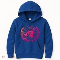 United Nations Flag Un United Nations Emblem Meaningful Gift Kids Hoodie thumb 0