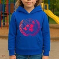 United Nations Flag Un United Nations Emblem Meaningful Gift Kids Hoodie thumb 3