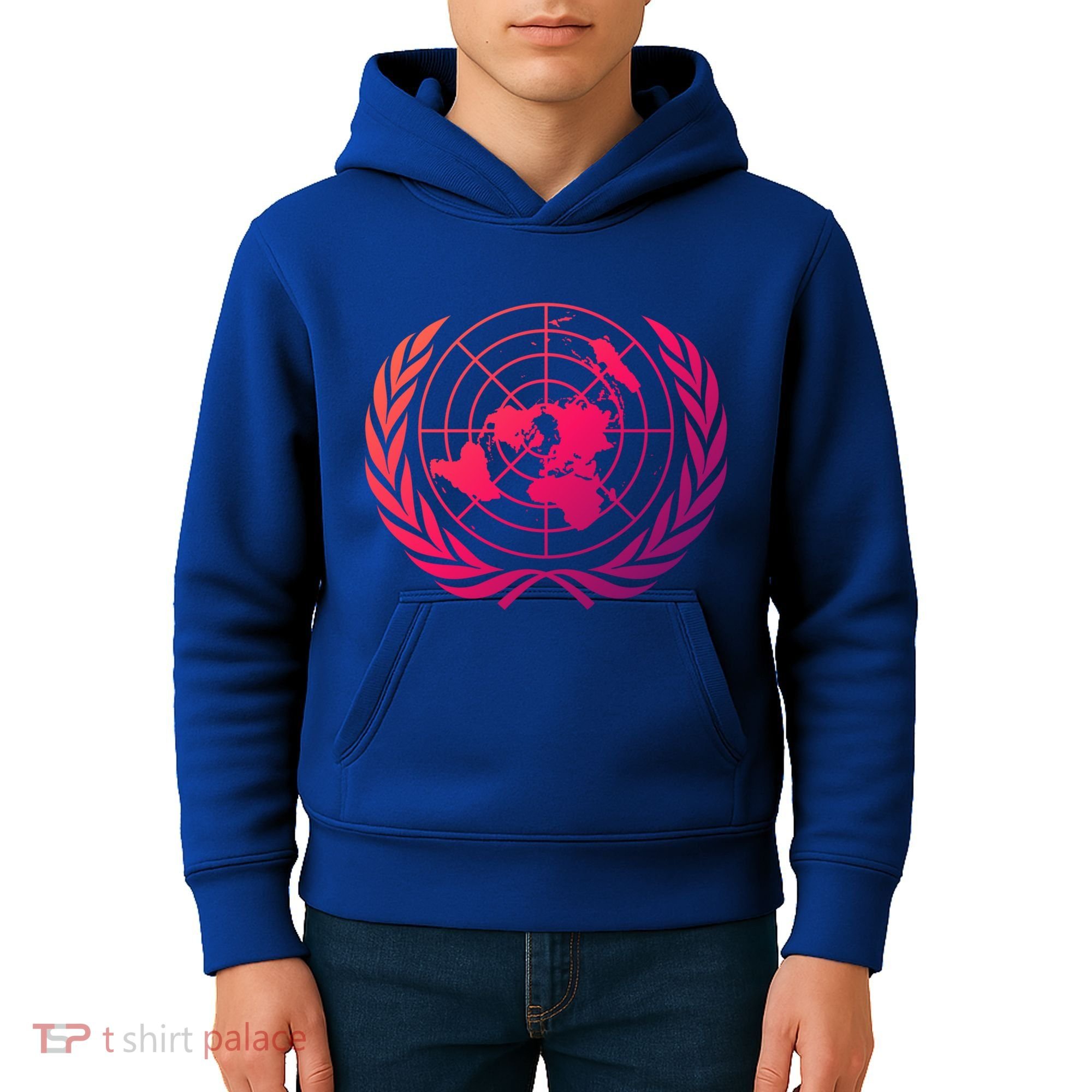United Nations Flag Un United Nations Emblem Meaningful Gift Kids Hoodie