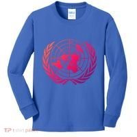 United Nations Flag Un United Nations Emblem Meaningful Gift Kids Long Sleeve Shirt thumb 0