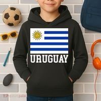 Uruguay National Flag For Proud Fans & Travelers Kids Hoodie thumb 2