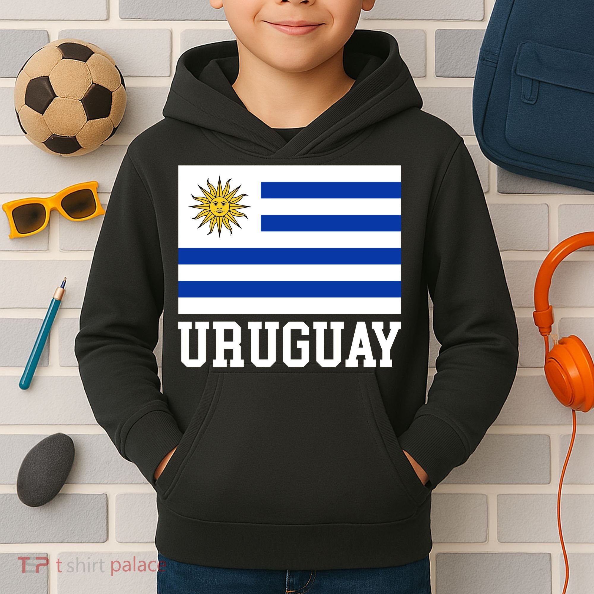 Uruguay National Flag For Proud Fans & Travelers Kids Hoodie