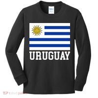 Uruguay National Flag For Proud Fans & Travelers Kids Long Sleeve Shirt thumb 0