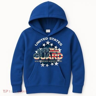 Us National Guard Always Ready Always There Army Gift Kids Hoodie