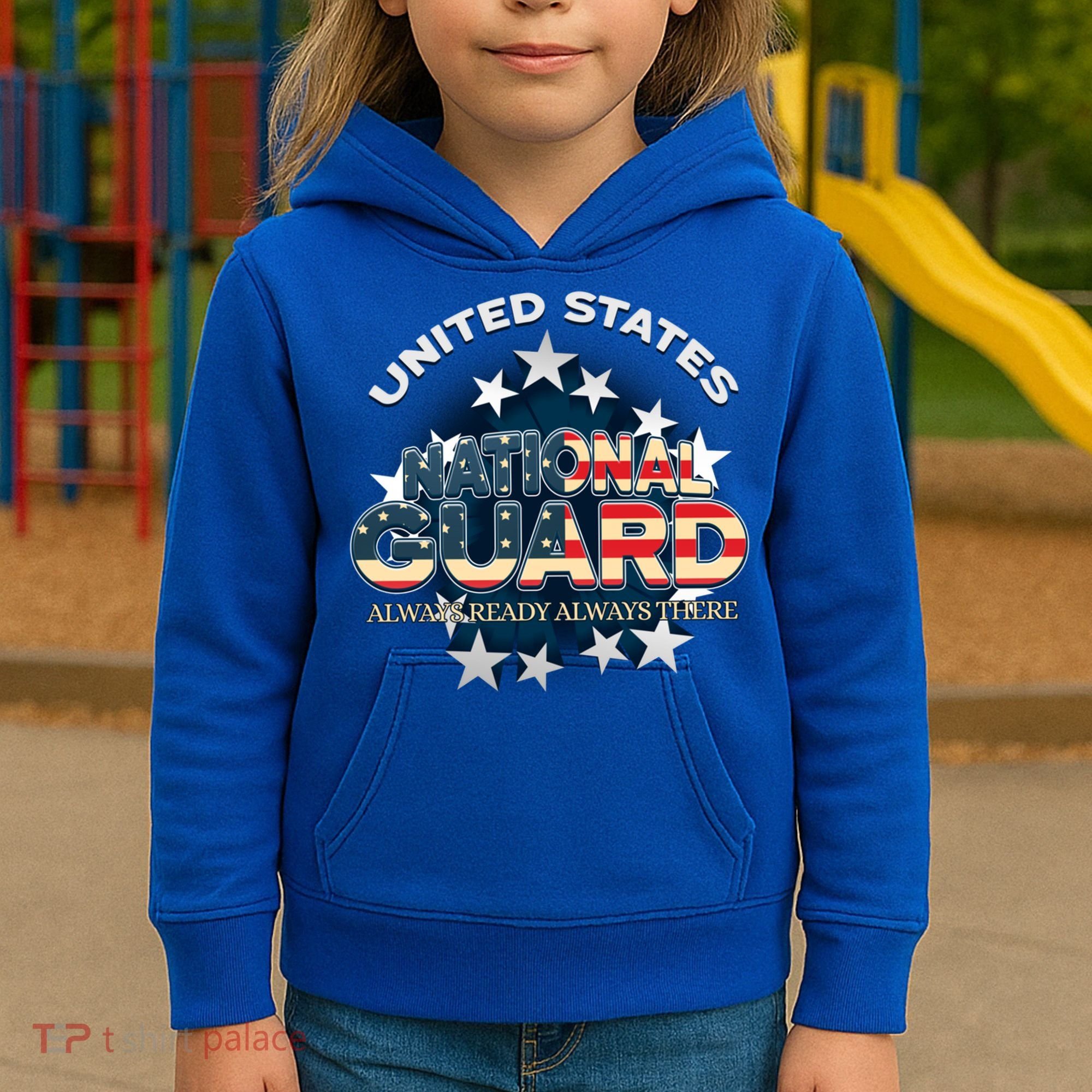 Us National Guard Always Ready Always There Army Gift Kids Hoodie