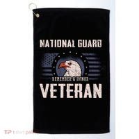 Us National Guard Veteran Eagle Usa Flag Veterans Day Funny Gift Golf Towel thumb 0