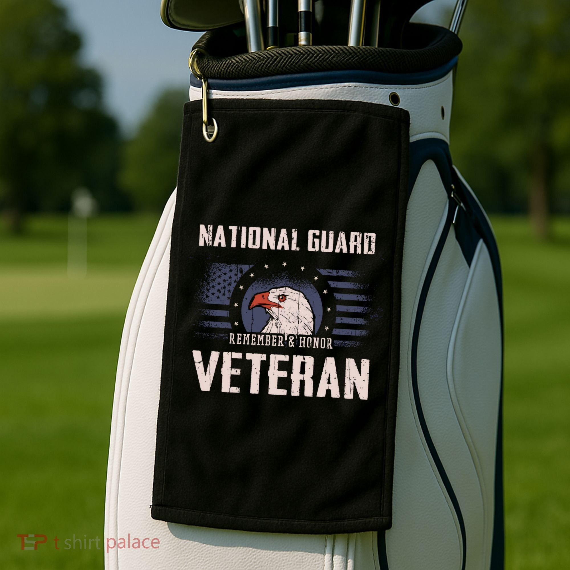 Us National Guard Veteran Eagle Usa Flag Veterans Day Funny Gift Golf Towel