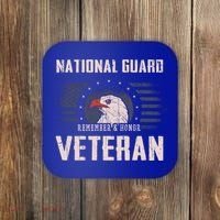 Us National Guard Veteran Eagle Usa Flag Veterans Day Funny Gift Coaster thumb 0