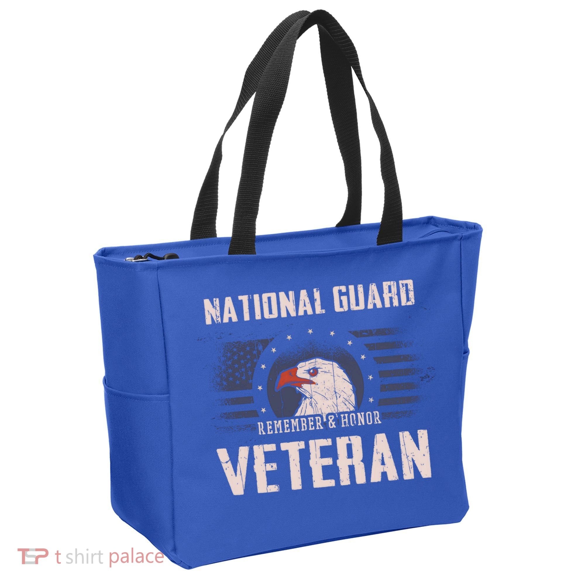 Us National Guard Veteran Eagle Usa Flag Veterans Day Funny Gift Tote Bag