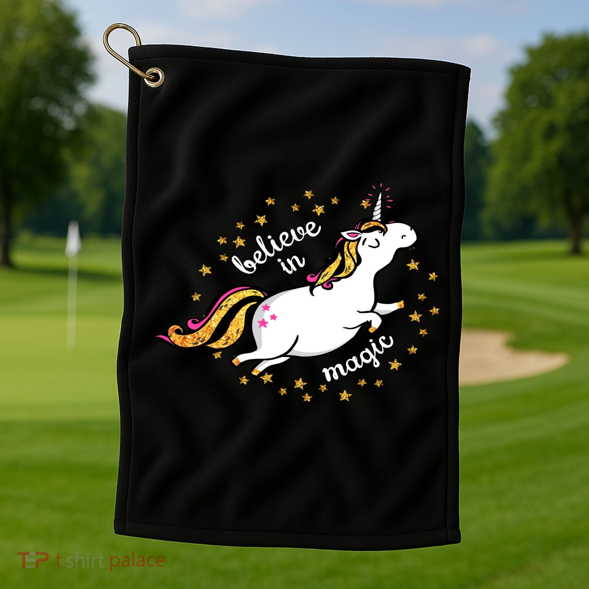 Unicorn Believe In Magic Golf Towel