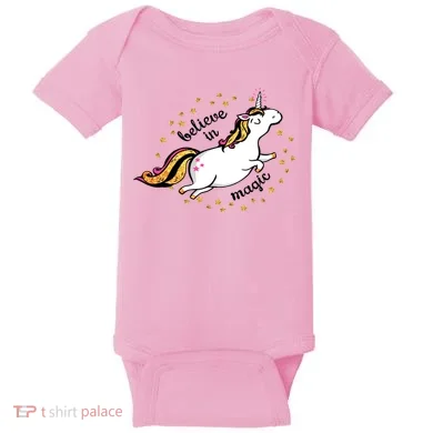 Unicorn Believe In Magic Baby Bodysuit