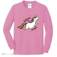 Unicorn Believe In Magic Kids Long Sleeve Shirt thumb 0