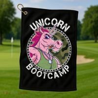 Unicorn Boot Camp Golf Towel thumb 1