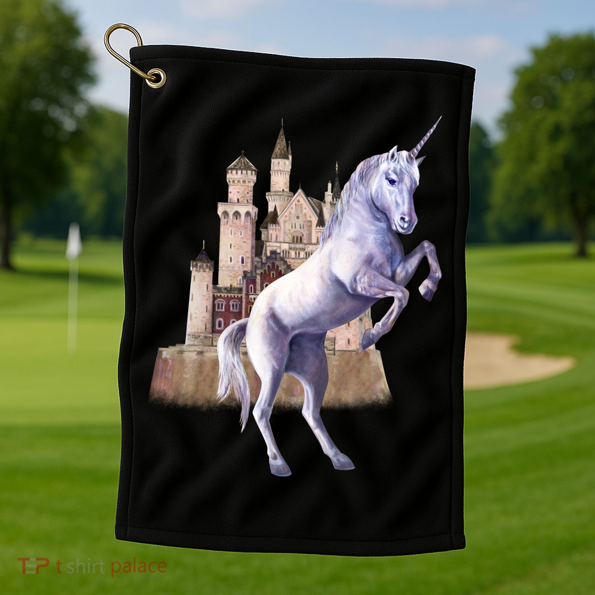 Unicorn Castle Golf Towel