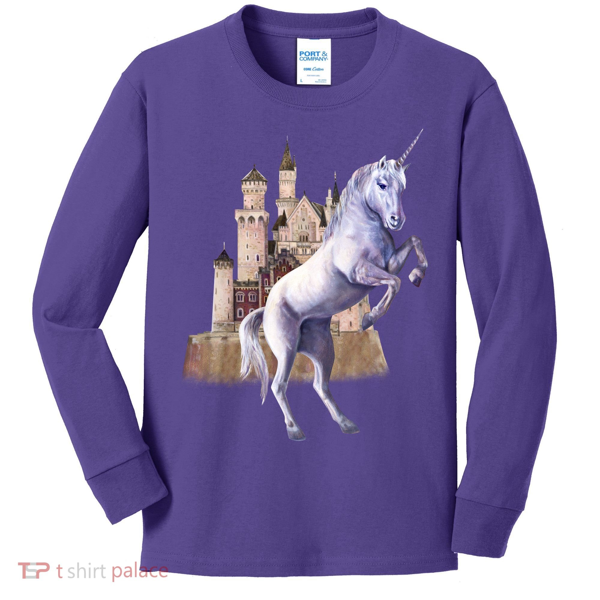 Unicorn Castle Kids Long Sleeve Shirt