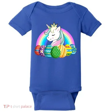 Unicorn Easter Eggs Baby Bodysuit