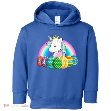 Unicorn Easter Eggs Toddler Hoodie
