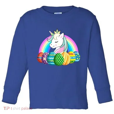 Unicorn Easter Eggs Toddler Long Sleeve